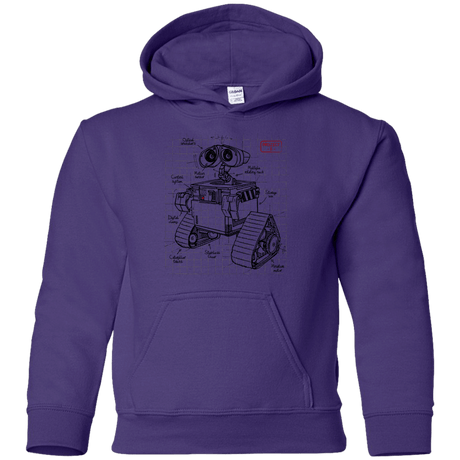 Sweatshirts Purple / YS WALL-E Plan Youth Hoodie