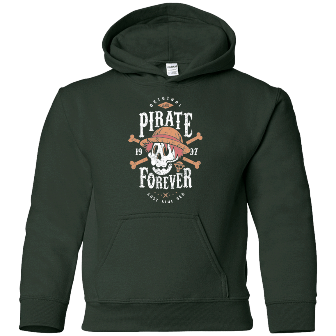 Sweatshirts Forest Green / YS Wanted Pirate Forever Youth Hoodie