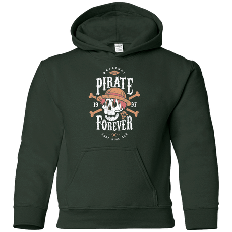 Sweatshirts Forest Green / YS Wanted Pirate Forever Youth Hoodie