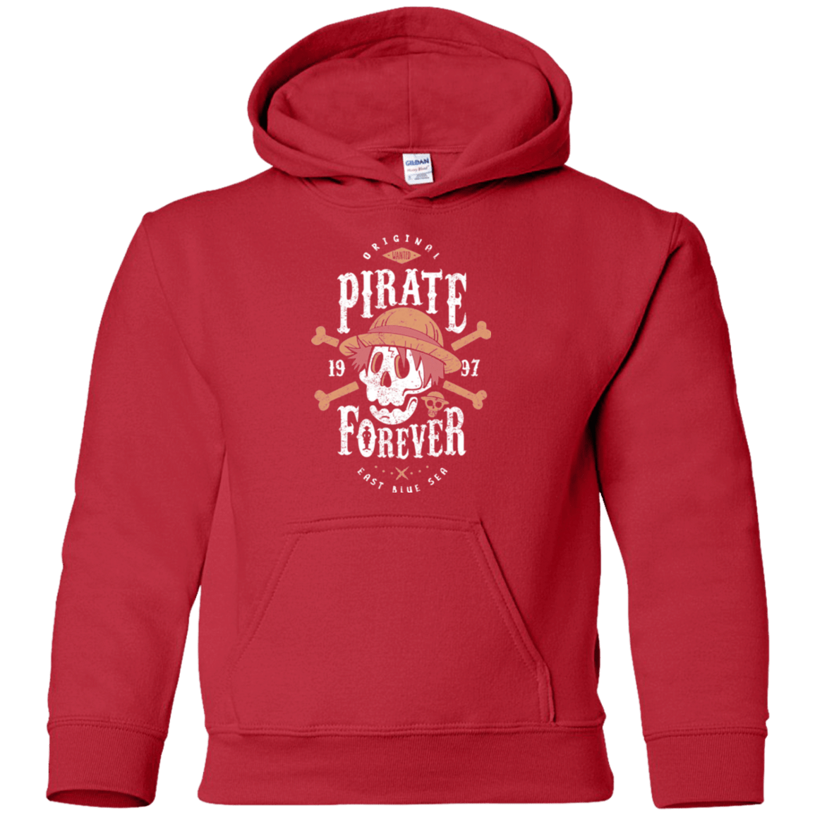 Sweatshirts Red / YS Wanted Pirate Forever Youth Hoodie
