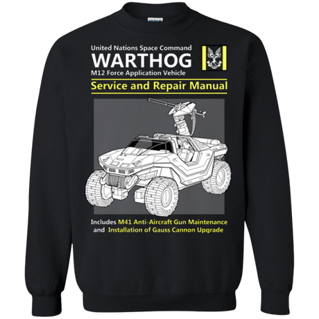 Sweatshirts Black / Small WARTHOG SERVICE AND REPAIR MANUAL Crewneck Sweatshirt