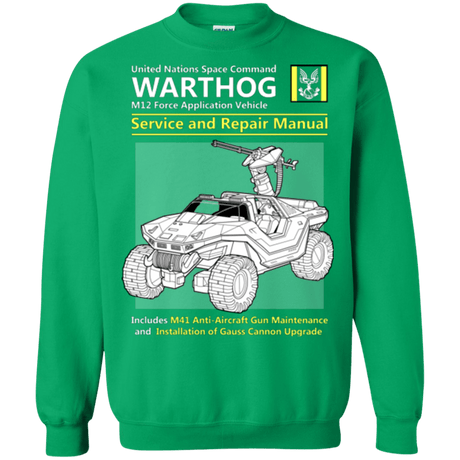 Sweatshirts Irish Green / Small WARTHOG SERVICE AND REPAIR MANUAL Crewneck Sweatshirt