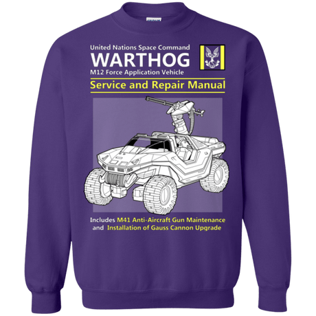 Sweatshirts Purple / Small WARTHOG SERVICE AND REPAIR MANUAL Crewneck Sweatshirt
