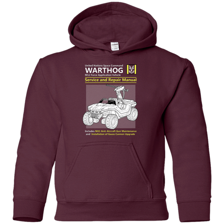 Sweatshirts Maroon / YS WARTHOG SERVICE AND REPAIR MANUAL Youth Hoodie