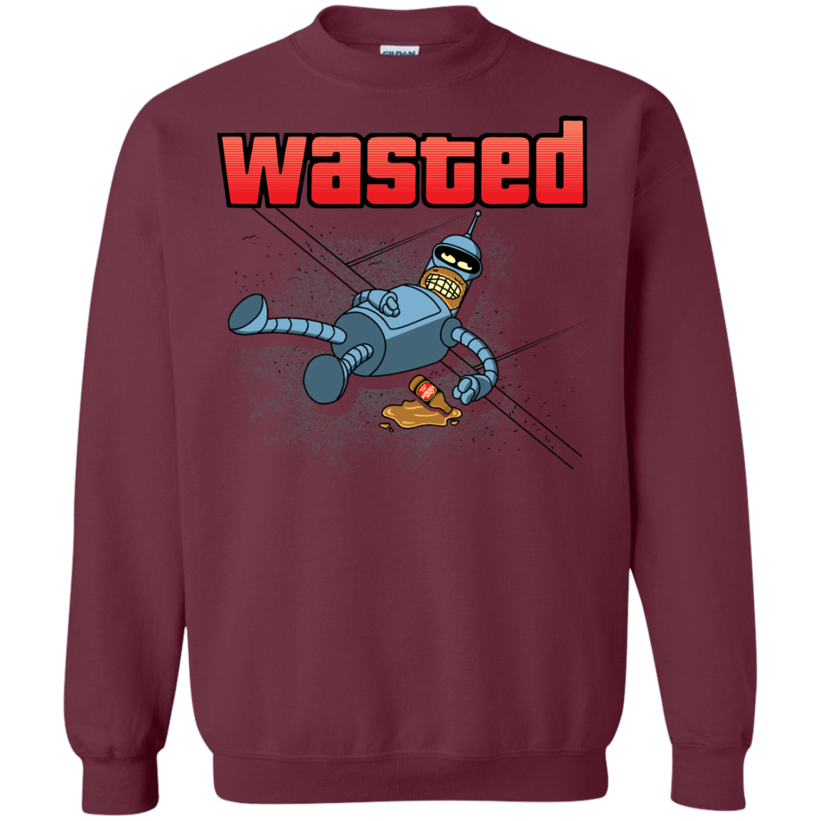 Sweatshirts Maroon / S Wasted Crewneck Sweatshirt