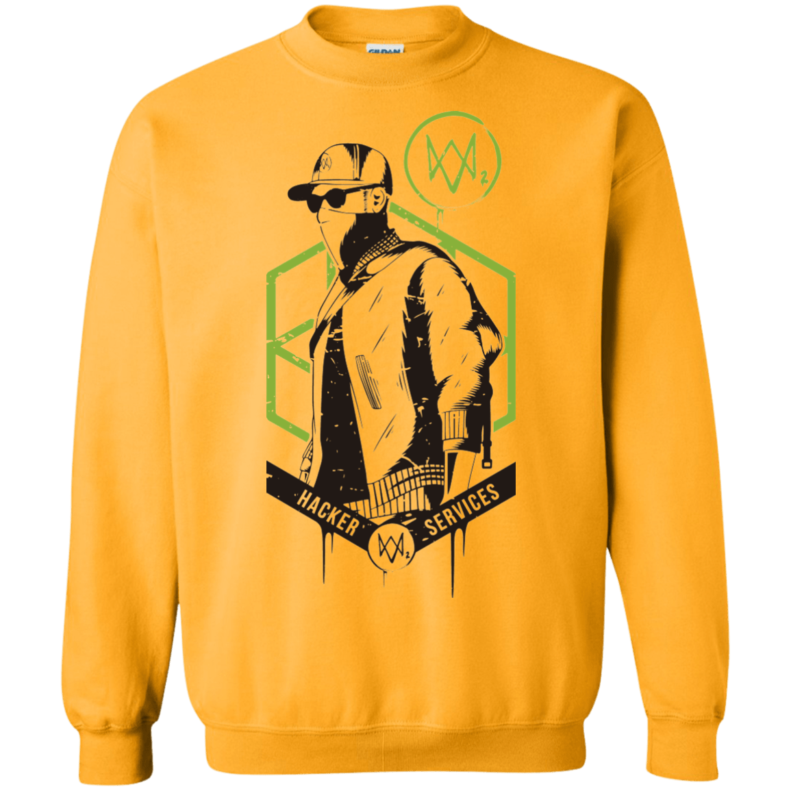 Sweatshirts Gold / Small Watch Dogs 2 Hacker Services Crewneck Sweatshirt