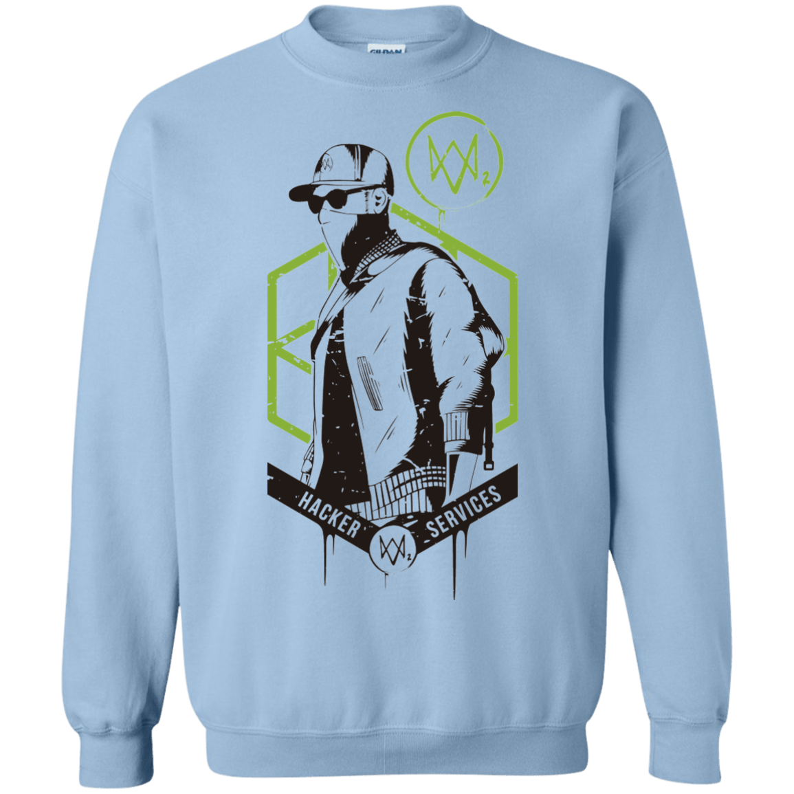 Sweatshirts Light Blue / Small Watch Dogs 2 Hacker Services Crewneck Sweatshirt