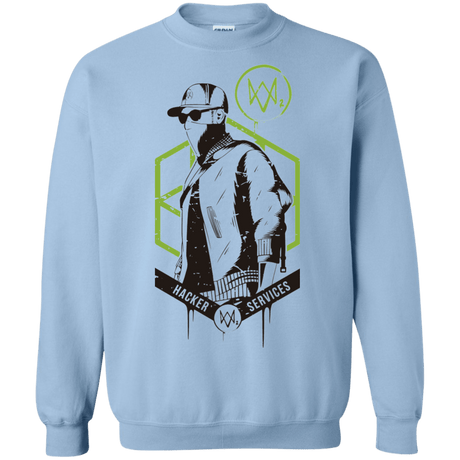 Sweatshirts Light Blue / Small Watch Dogs 2 Hacker Services Crewneck Sweatshirt