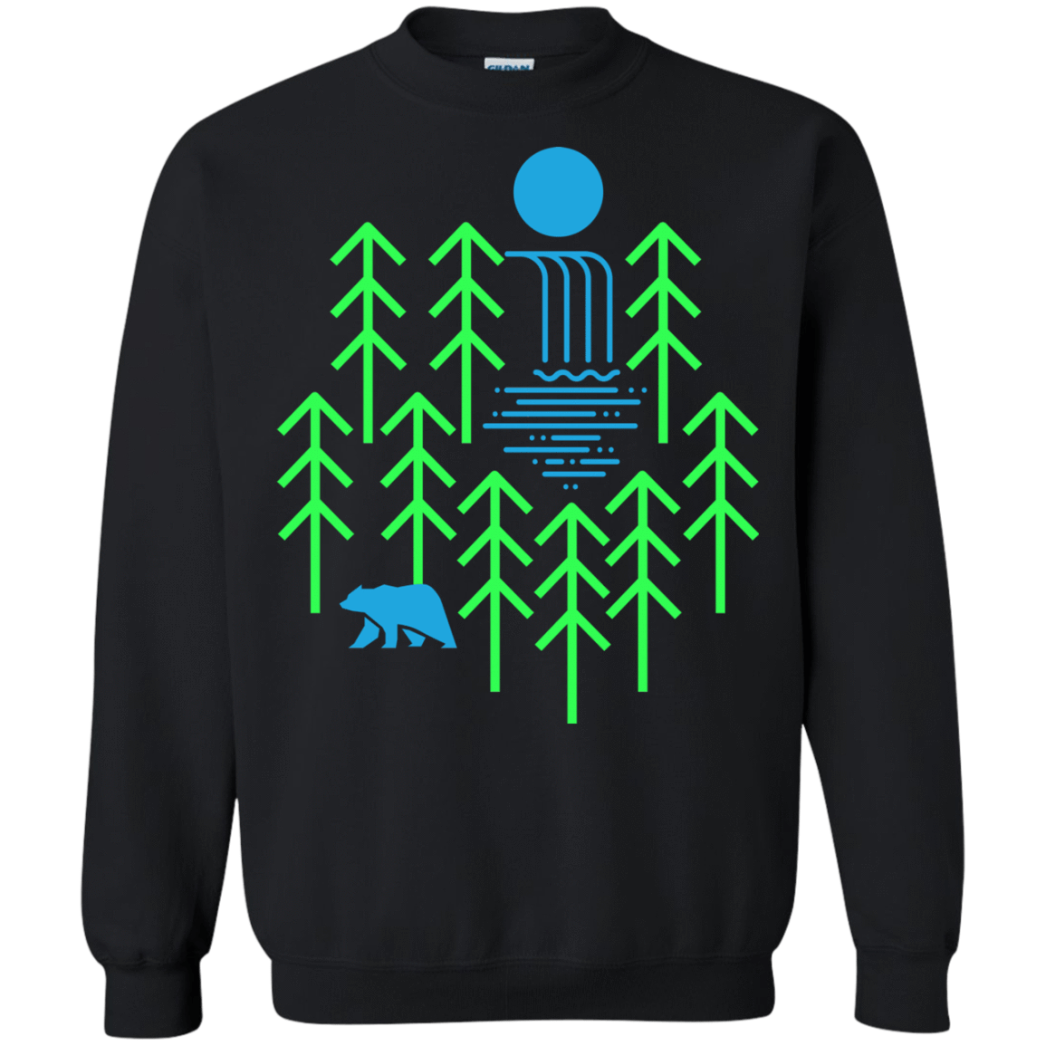 Sweatshirts Black / S Waterfall Lake Crewneck Sweatshirt