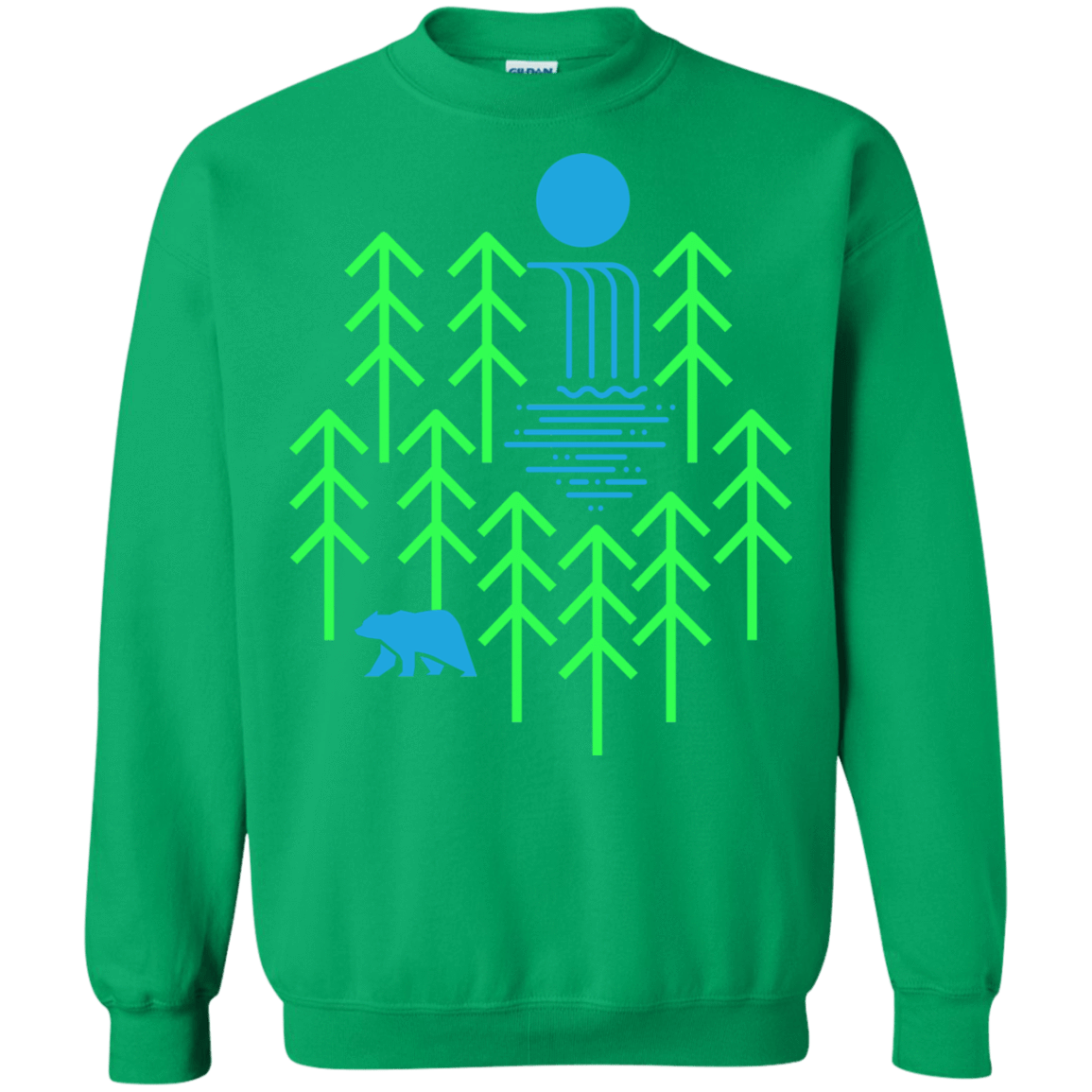 Sweatshirts Irish Green / S Waterfall Lake Crewneck Sweatshirt