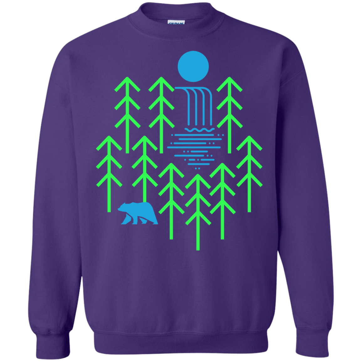 Sweatshirts Purple / S Waterfall Lake Crewneck Sweatshirt