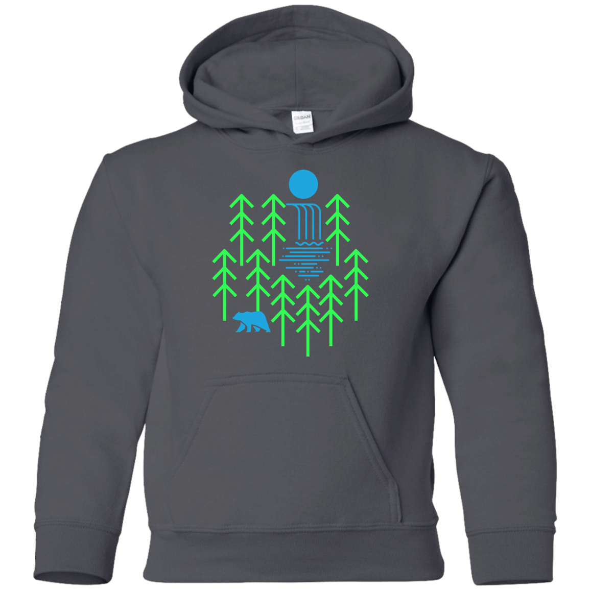 Sweatshirts Charcoal / YS Waterfall Lake Youth Hoodie