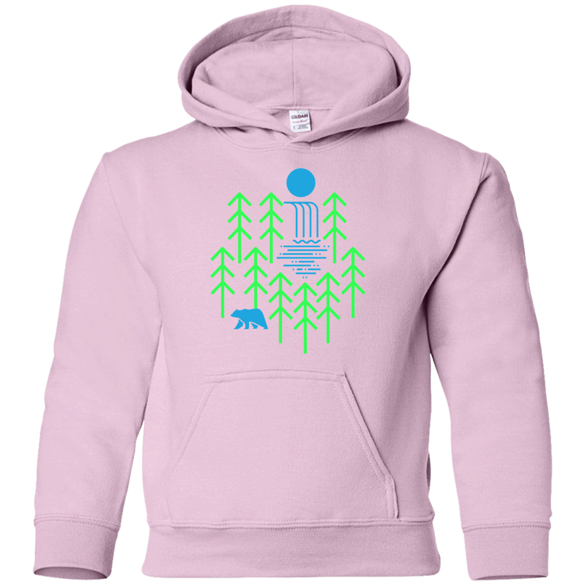 Sweatshirts Light Pink / YS Waterfall Lake Youth Hoodie