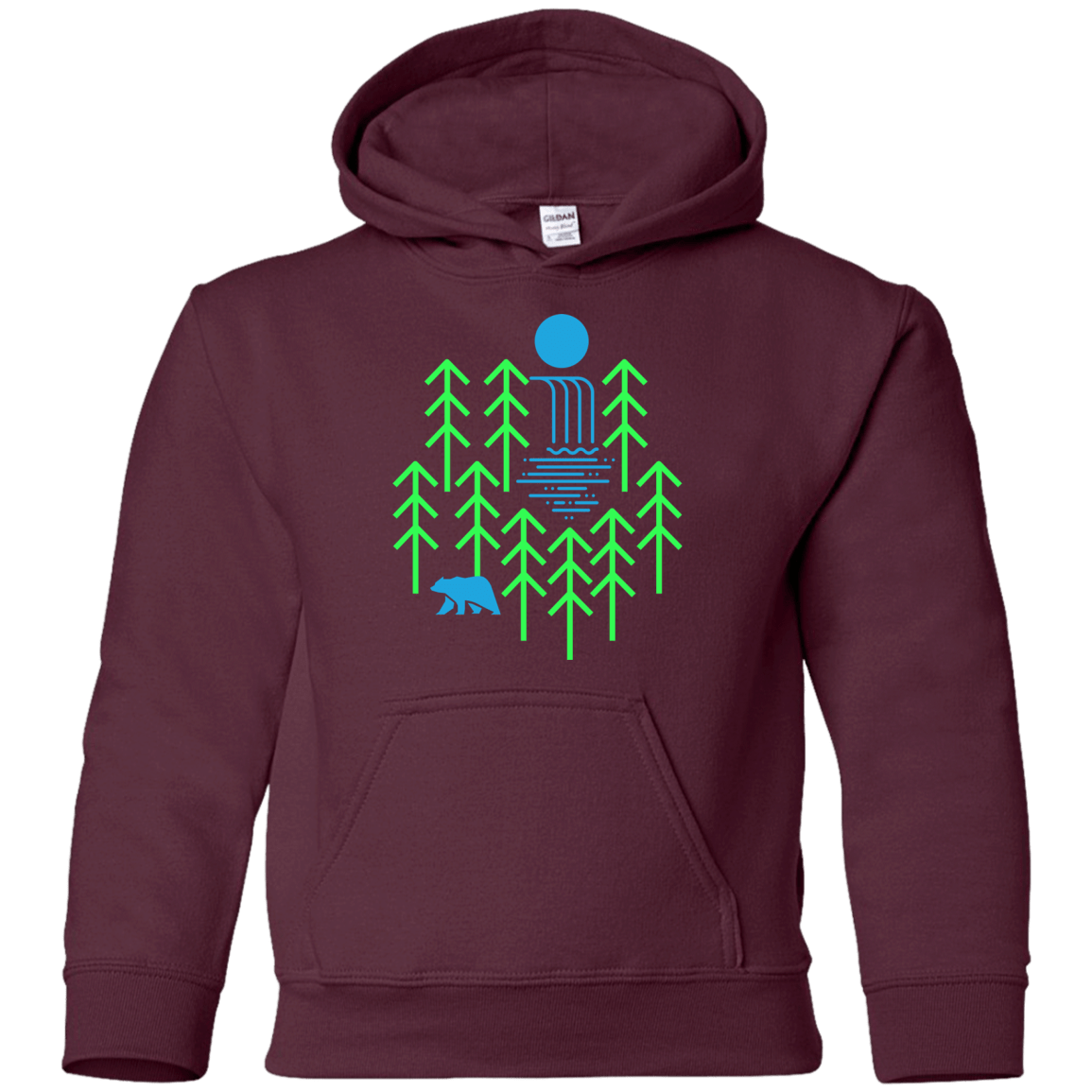 Sweatshirts Maroon / YS Waterfall Lake Youth Hoodie