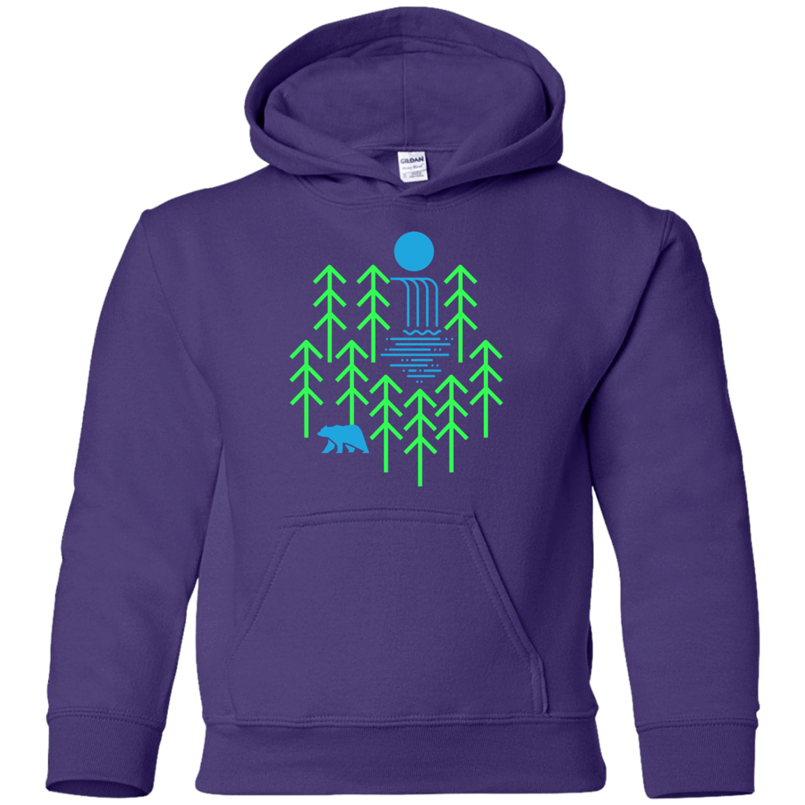Sweatshirts Purple / YS Waterfall Lake Youth Hoodie