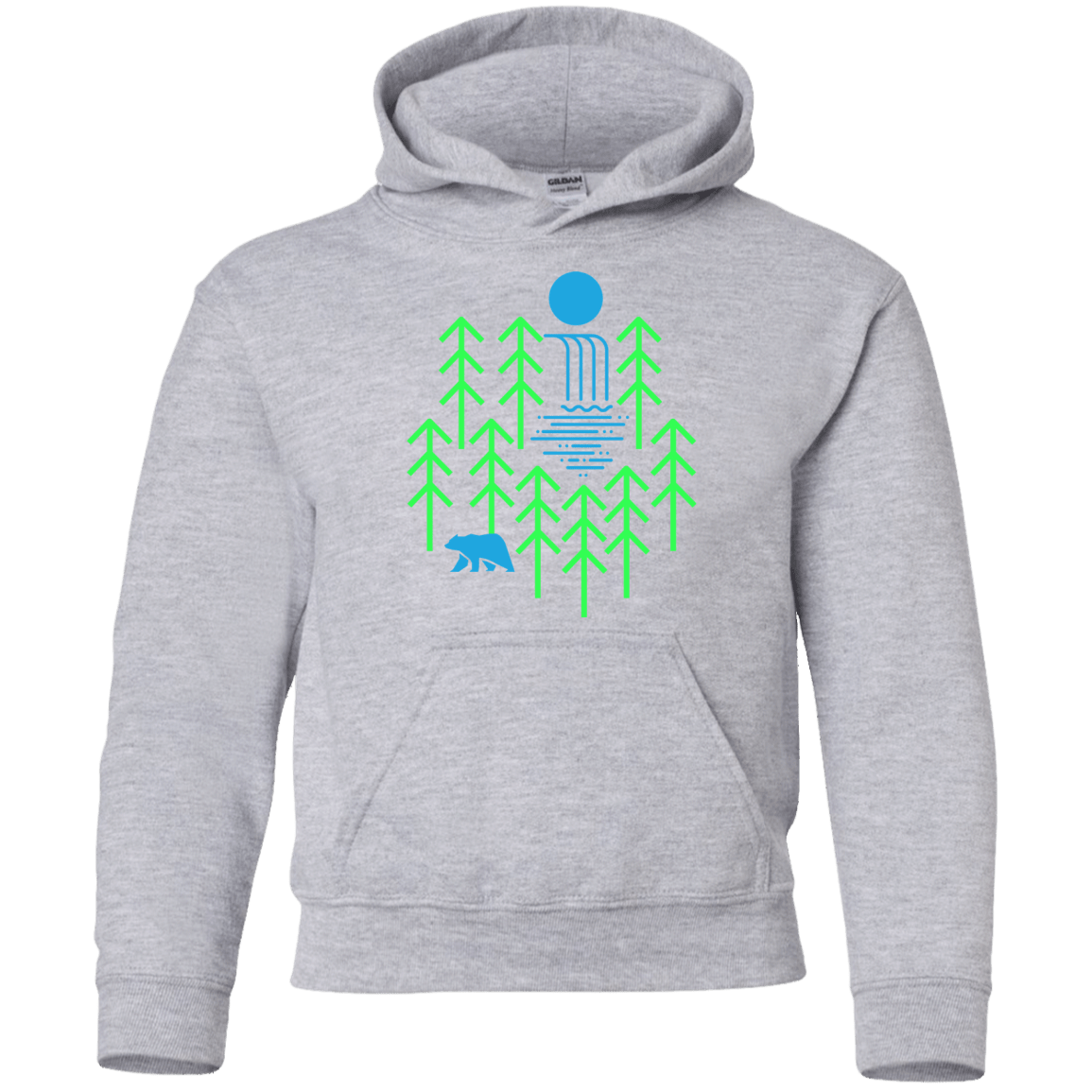 Sweatshirts Sport Grey / YS Waterfall Lake Youth Hoodie