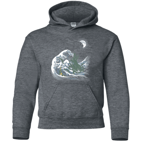 Sweatshirts Dark Heather / YS Wave Of R'lyeh Youth Hoodie