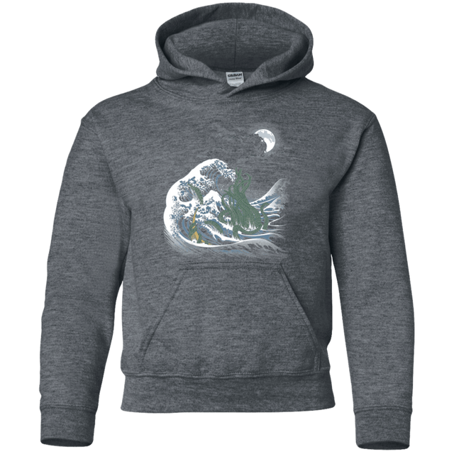 Sweatshirts Dark Heather / YS Wave Of R'lyeh Youth Hoodie