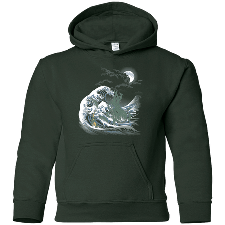 Sweatshirts Forest Green / YS Wave Of R'lyeh Youth Hoodie