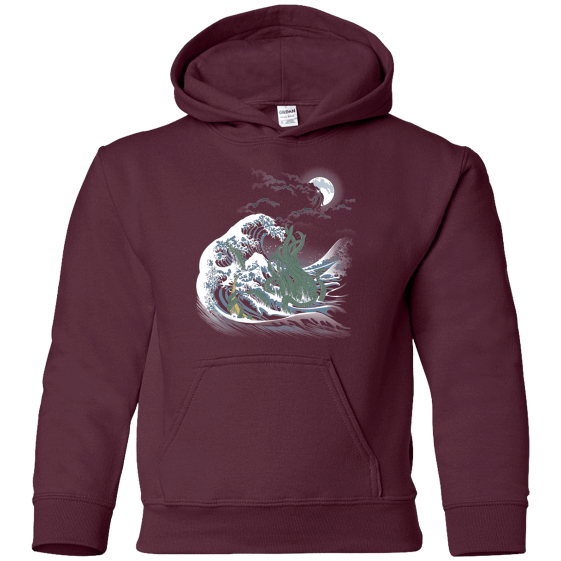 Sweatshirts Maroon / YS Wave Of R'lyeh Youth Hoodie