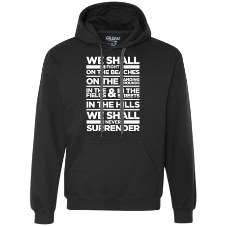 Sweatshirts Black / S We Shall Fight On the Beaches Premium Fleece Hoodie