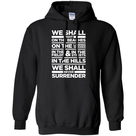 Sweatshirts Black / S We Shall Fight On the Beaches Pullover Hoodie