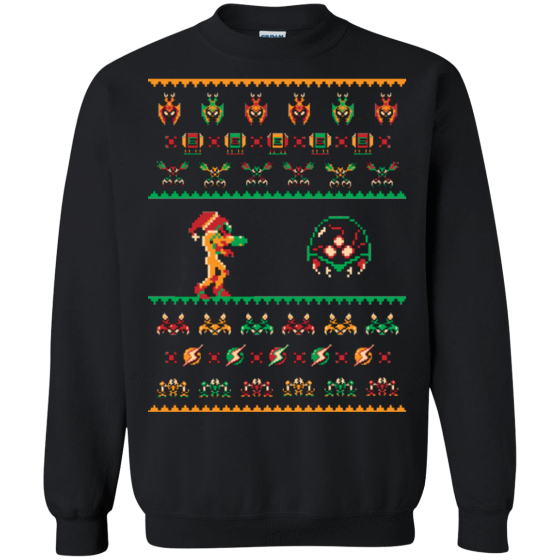 Sweatshirts Black / Small We Wish You A Metroid Christmas Crewneck Sweatshirt