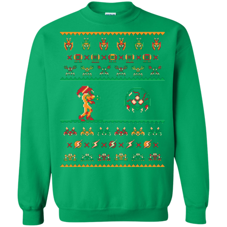 Sweatshirts Irish Green / Small We Wish You A Metroid Christmas Crewneck Sweatshirt