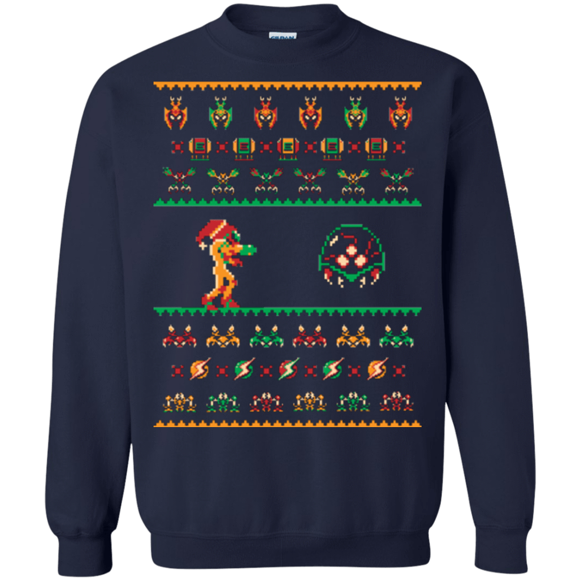 We Wish You A Metroid Christmas Crewneck Sweatshirt Pop Up Tee