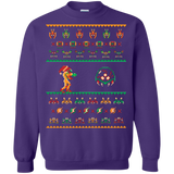Sweatshirts Purple / Small We Wish You A Metroid Christmas Crewneck Sweatshirt
