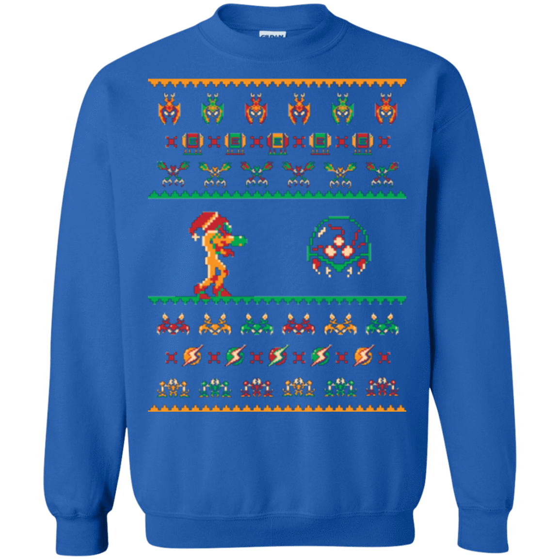 Sweatshirts Royal / Small We Wish You A Metroid Christmas Crewneck Sweatshirt