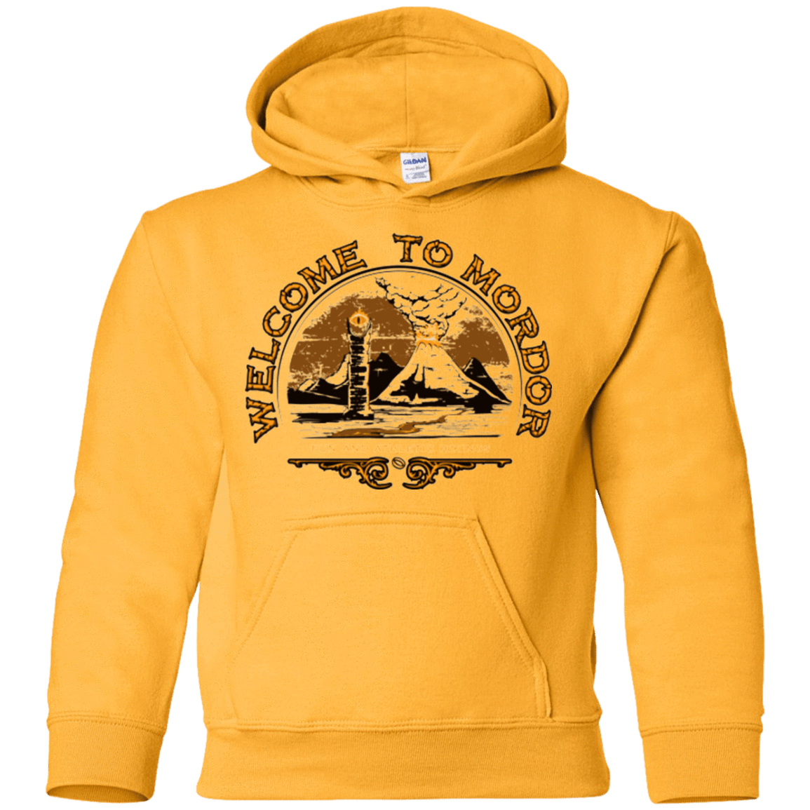 Sweatshirts Gold / YS Welcome to Mordor Youth Hoodie