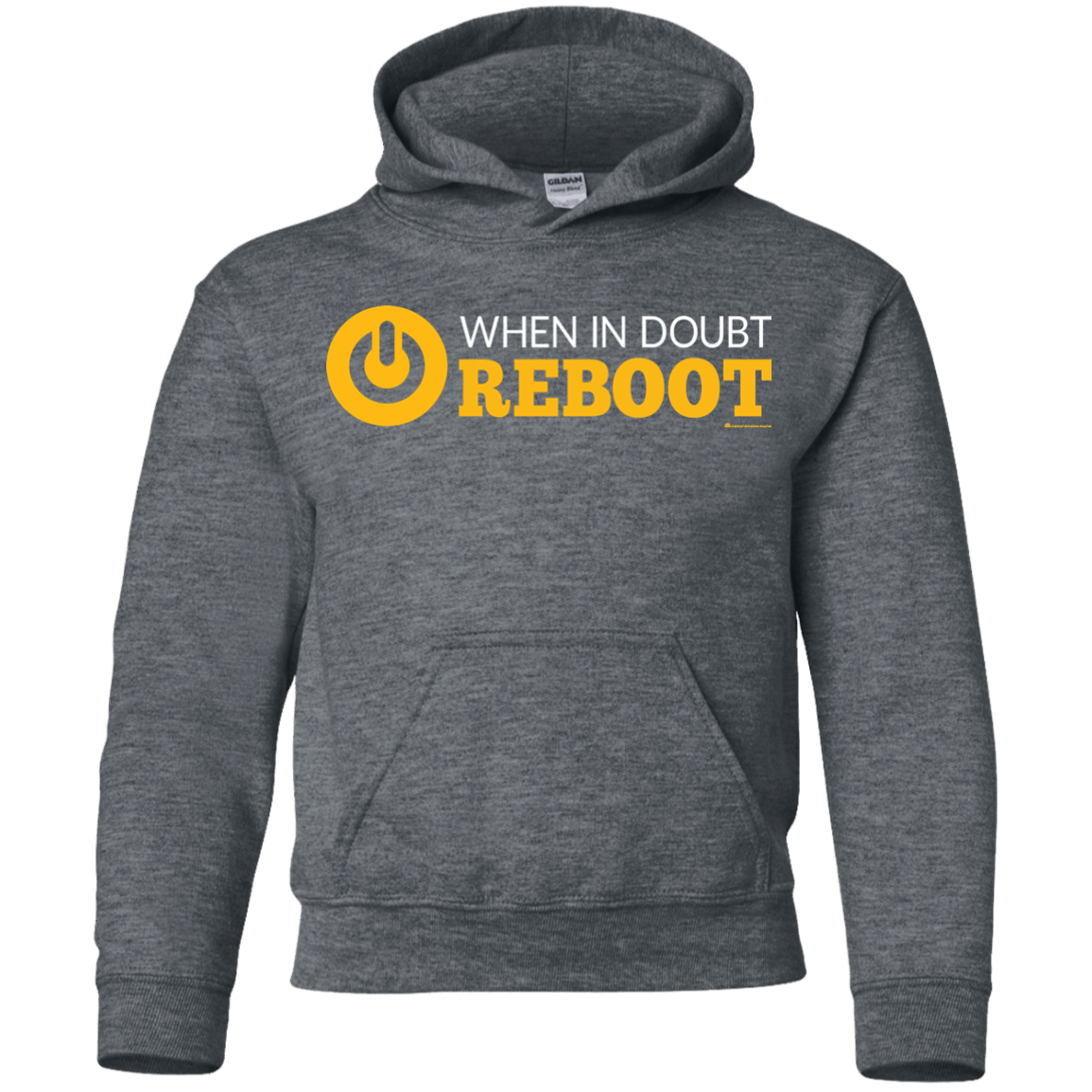 Sweatshirts Dark Heather / YS When In Doubt Reboot Youth Hoodie