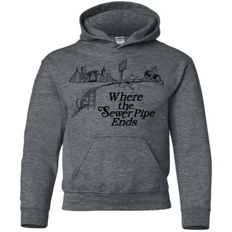 Sweatshirts Dark Heather / YS Where the Sewer Pipe Ends Youth Hoodie