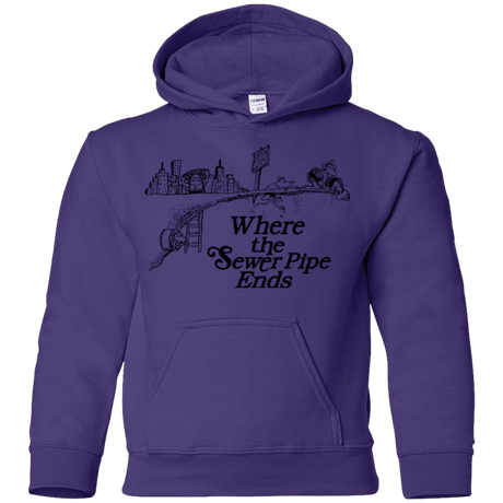 Sweatshirts Purple / YS Where the Sewer Pipe Ends Youth Hoodie