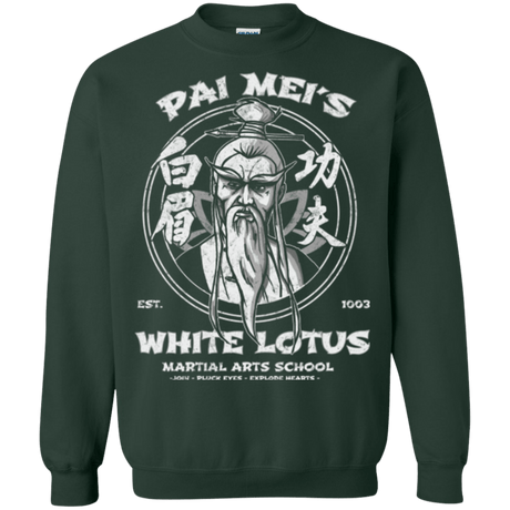 Sweatshirts Forest Green / Small White Lotus Crewneck Sweatshirt
