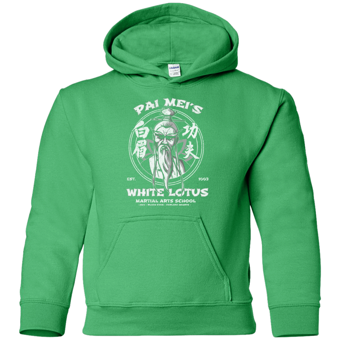 Sweatshirts Irish Green / YS White Lotus Youth Hoodie