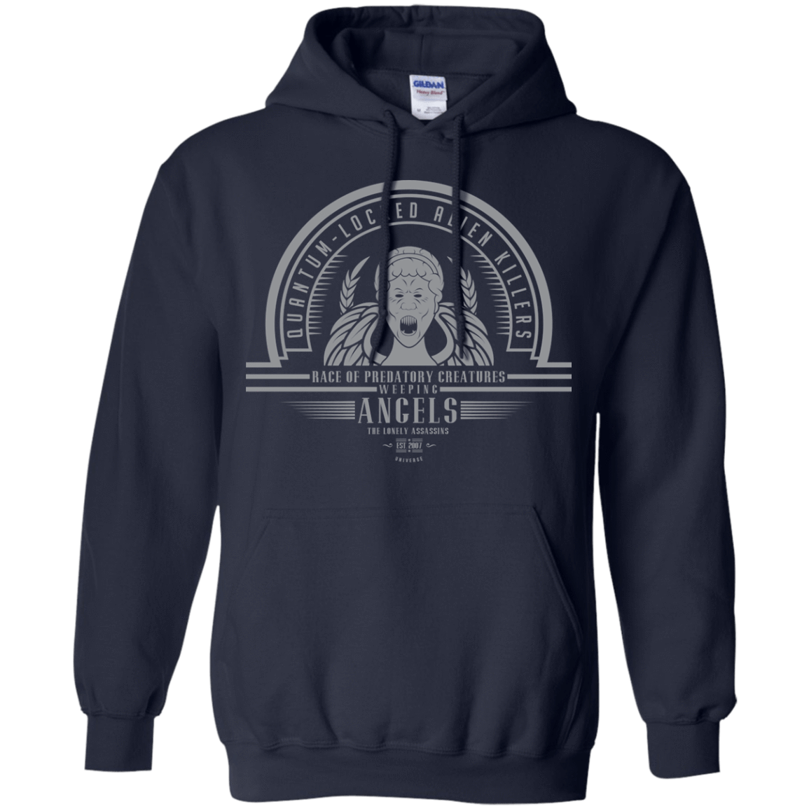 Sweatshirts Navy / Small Who Villains Weeping Angels Pullover Hoodie