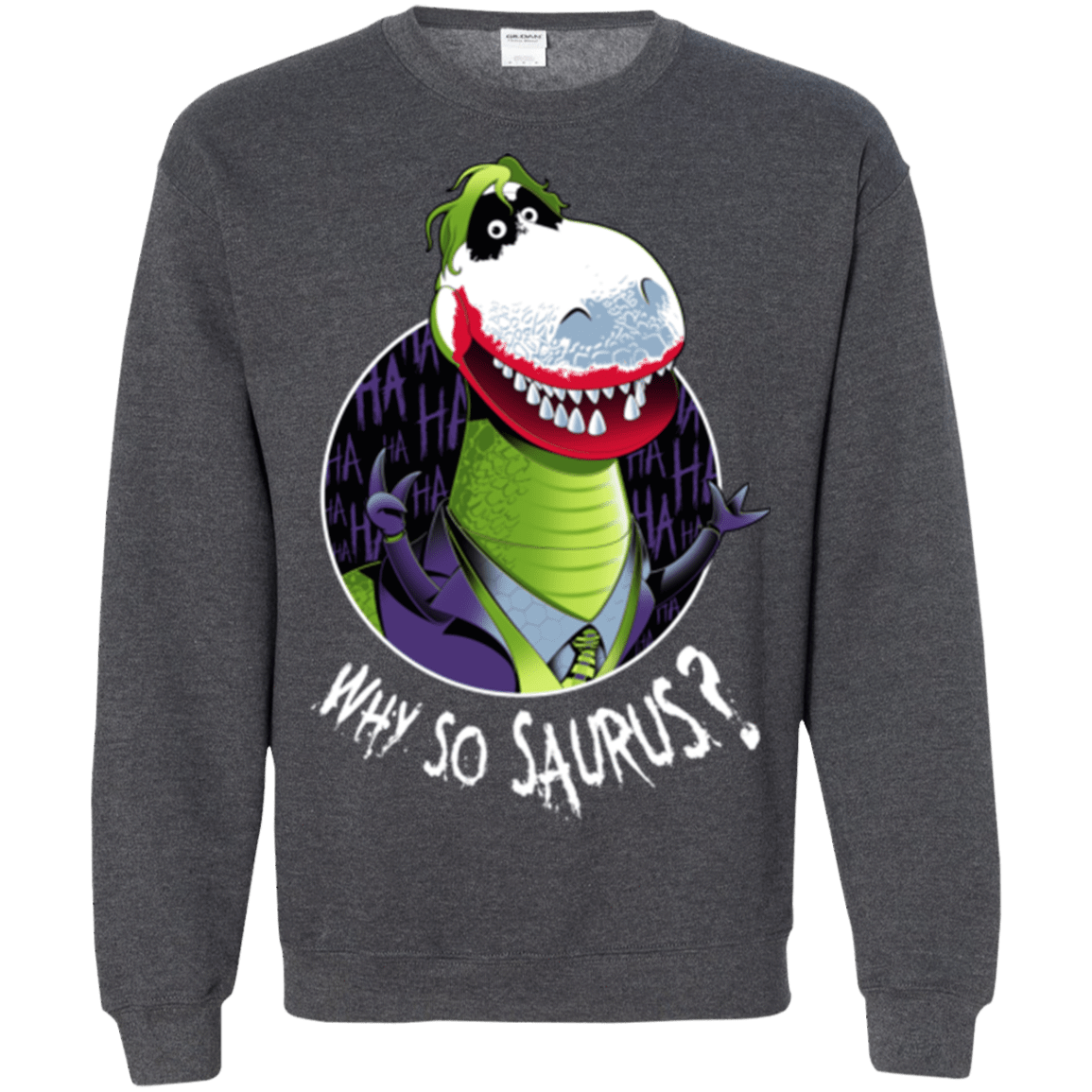 Sweatshirts Dark Heather / Small Why So Saurus Crewneck Sweatshirt