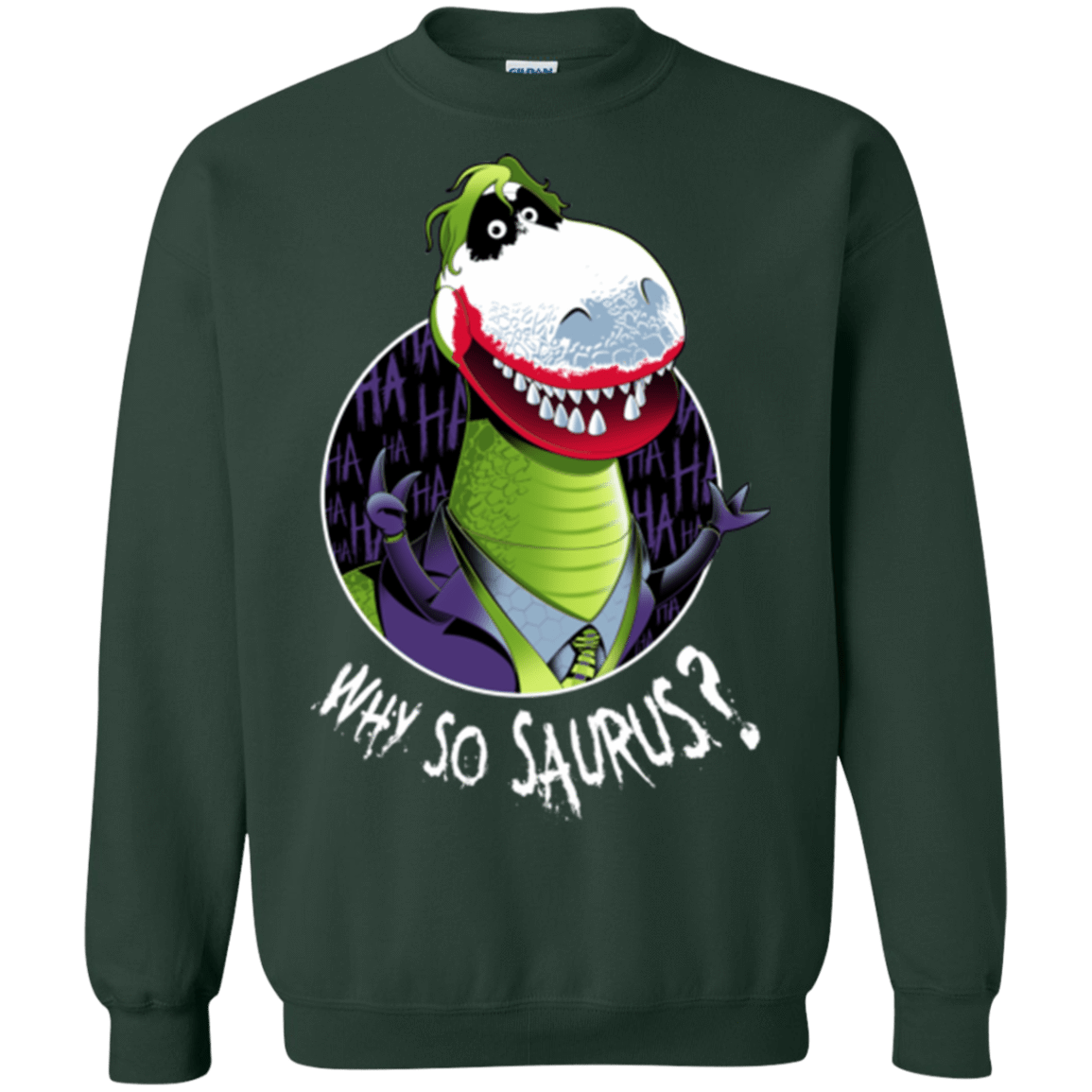 Sweatshirts Forest Green / Small Why So Saurus Crewneck Sweatshirt