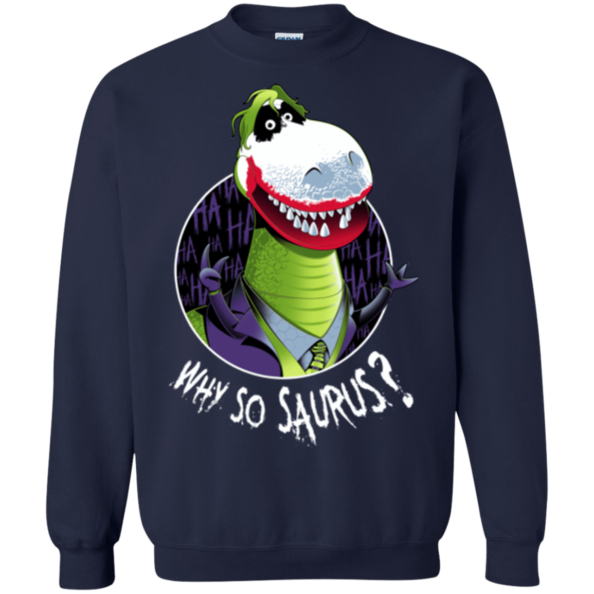 Sweatshirts Navy / Small Why So Saurus Crewneck Sweatshirt