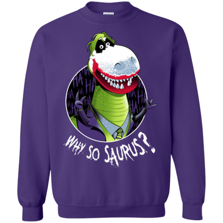 Sweatshirts Purple / Small Why So Saurus Crewneck Sweatshirt