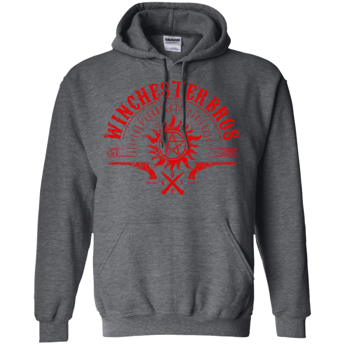 Sweatshirts Dark Heather / Small Winchester bros Pullover Hoodie