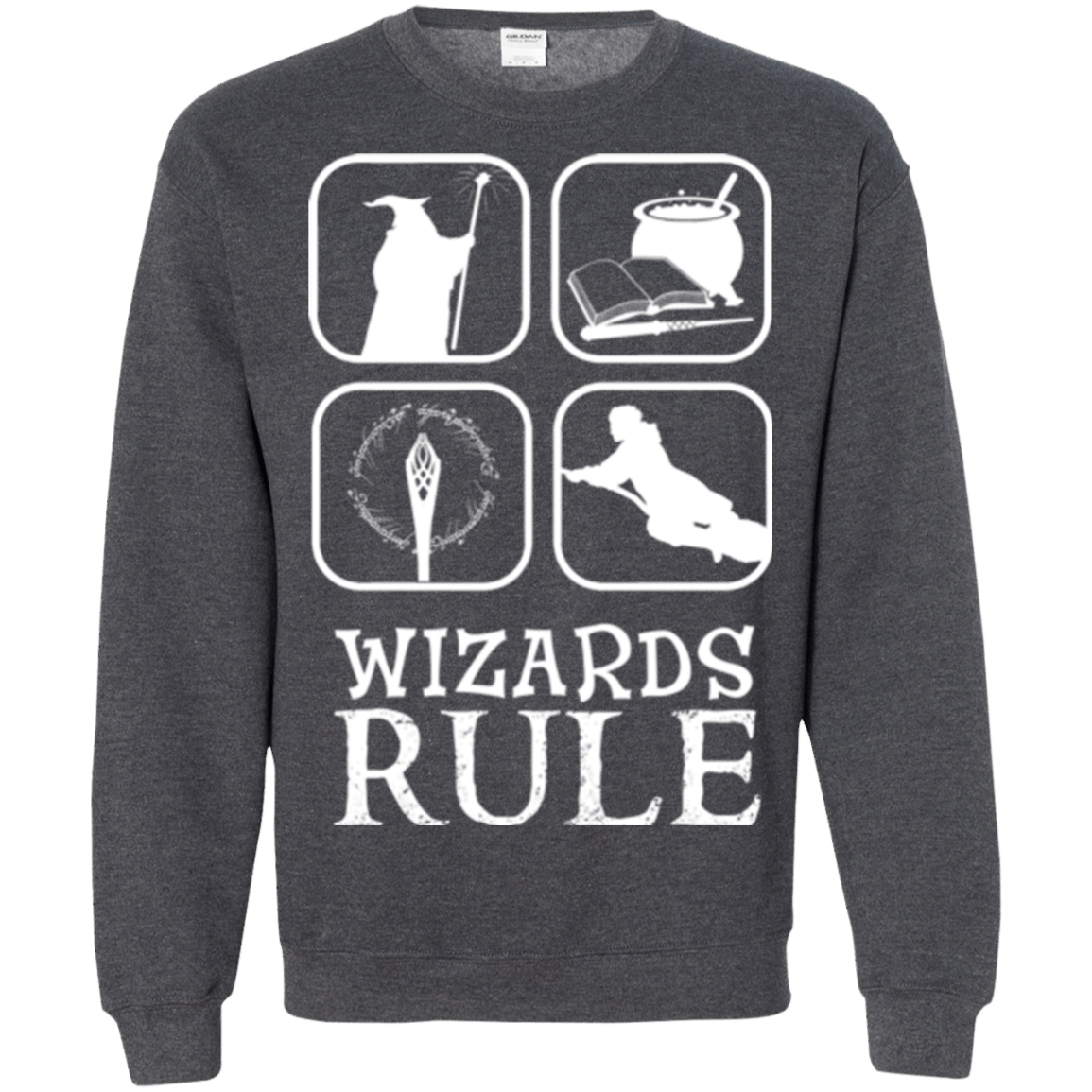Sweatshirts Dark Heather / Small Wizards Rule Crewneck Sweatshirt