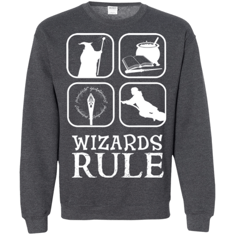 Sweatshirts Dark Heather / Small Wizards Rule Crewneck Sweatshirt