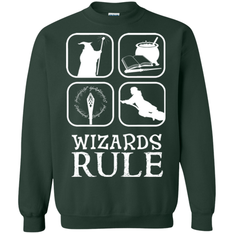 Sweatshirts Forest Green / Small Wizards Rule Crewneck Sweatshirt