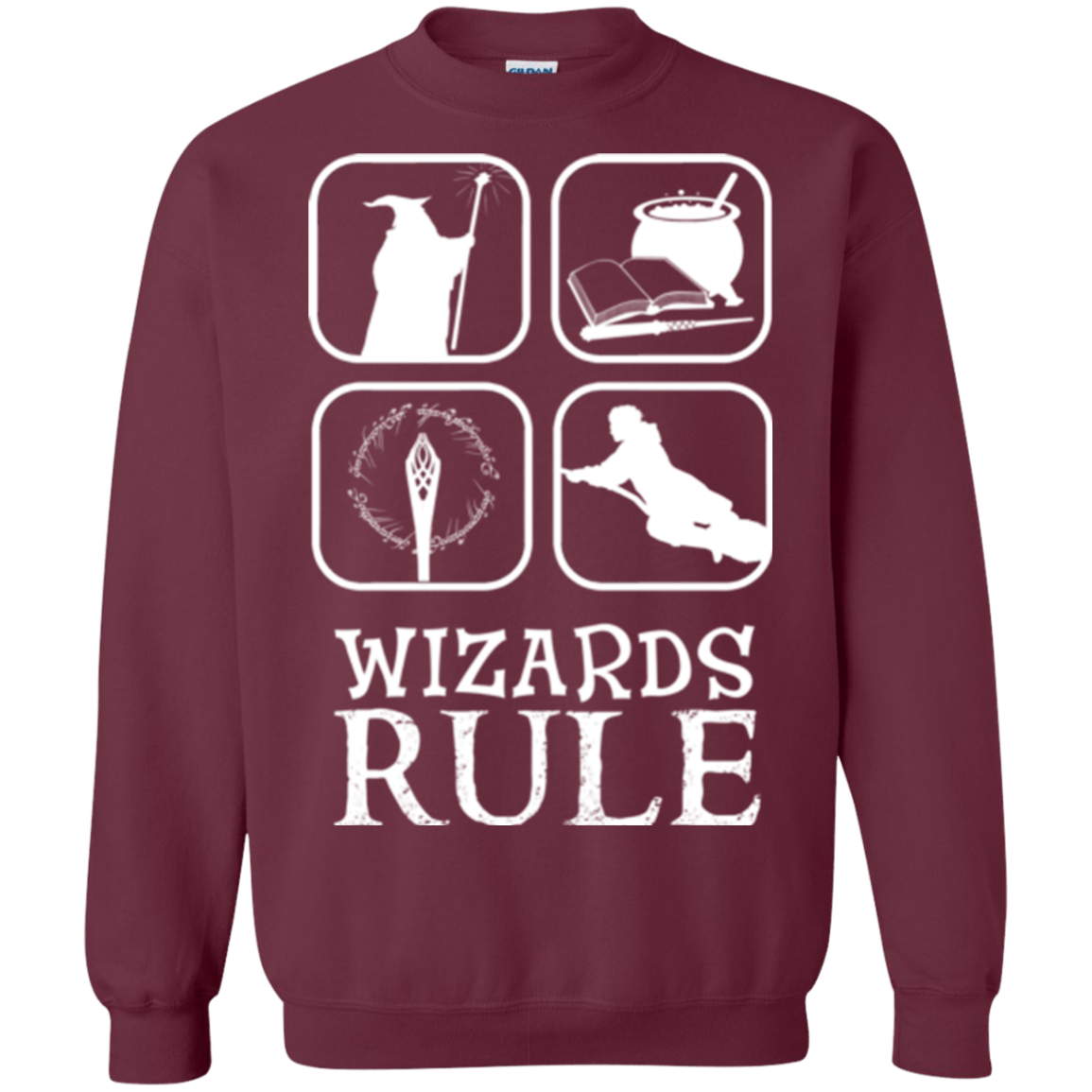 Sweatshirts Maroon / Small Wizards Rule Crewneck Sweatshirt