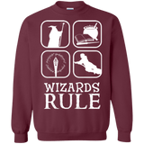 Sweatshirts Maroon / Small Wizards Rule Crewneck Sweatshirt