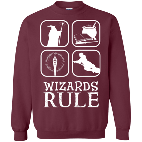 Sweatshirts Maroon / Small Wizards Rule Crewneck Sweatshirt