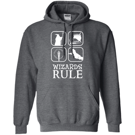 Sweatshirts Dark Heather / Small Wizards Rule Pullover Hoodie